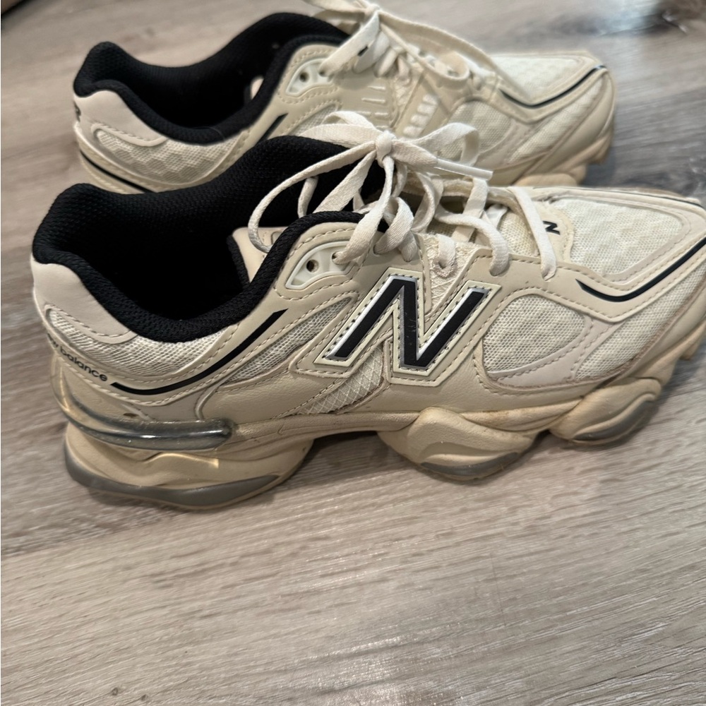 New Balance Cream and Black Sneakers